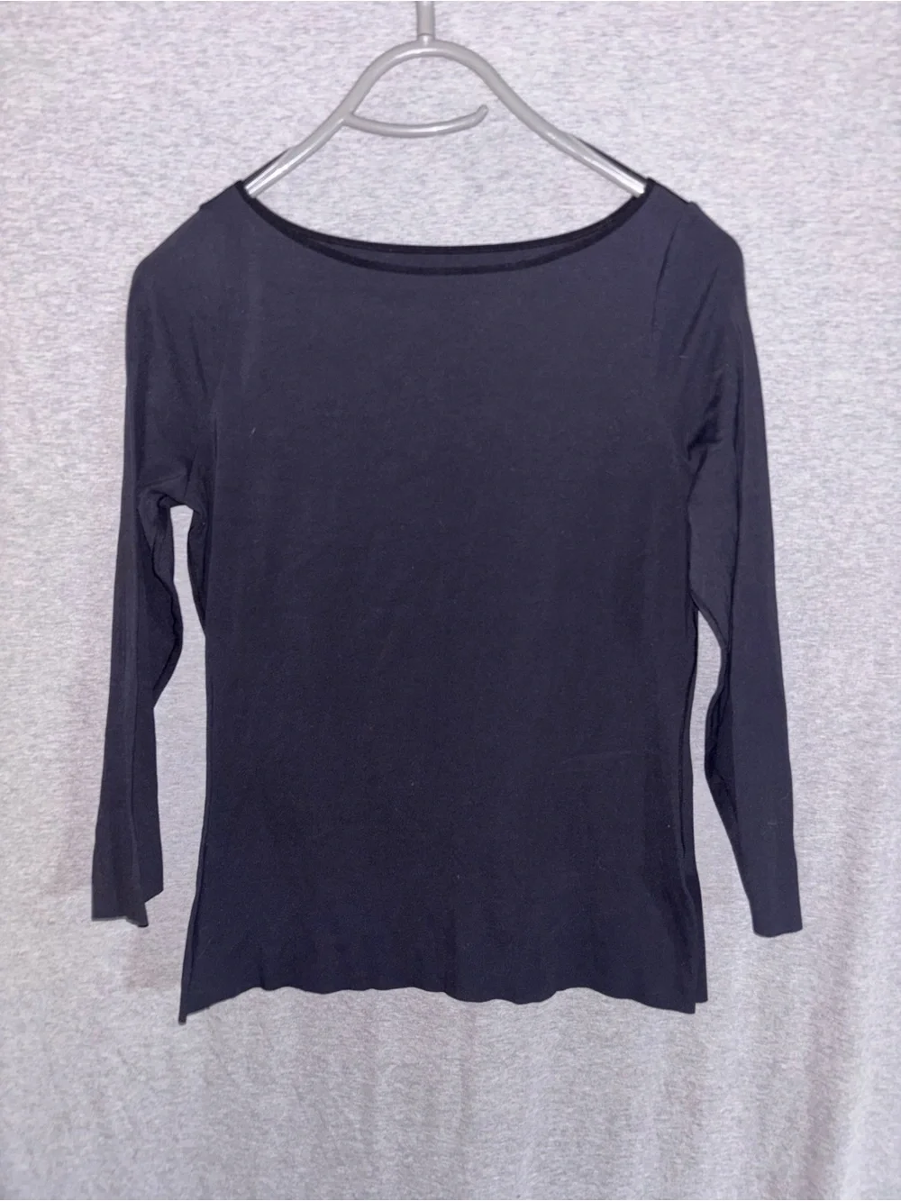 Nike Yoga Black Long Sleeve Boatneck Top